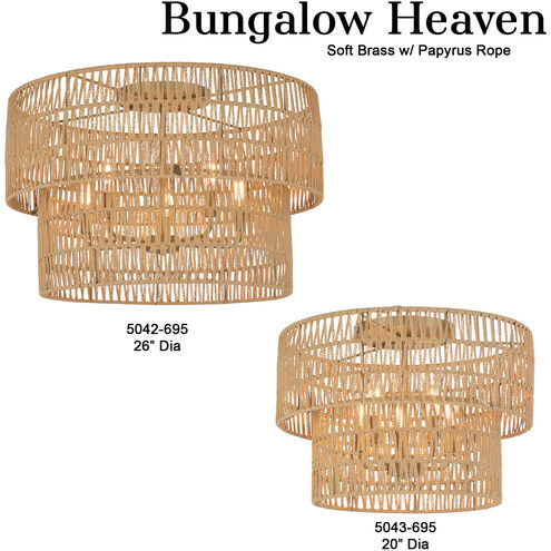 Bungalow Heaven 5 Light 20 inch Soft Brass Flush Mount Ceiling Light
